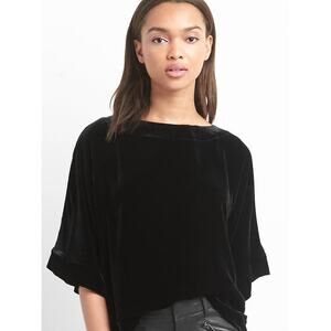 Gap Boxy Black Velvet Kimono Top